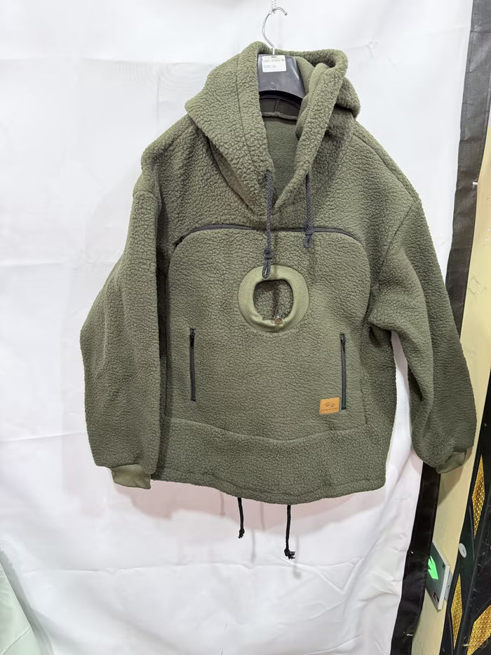 Kangapaw Cat Pouch Hoodie with Peek-a-Boo Window