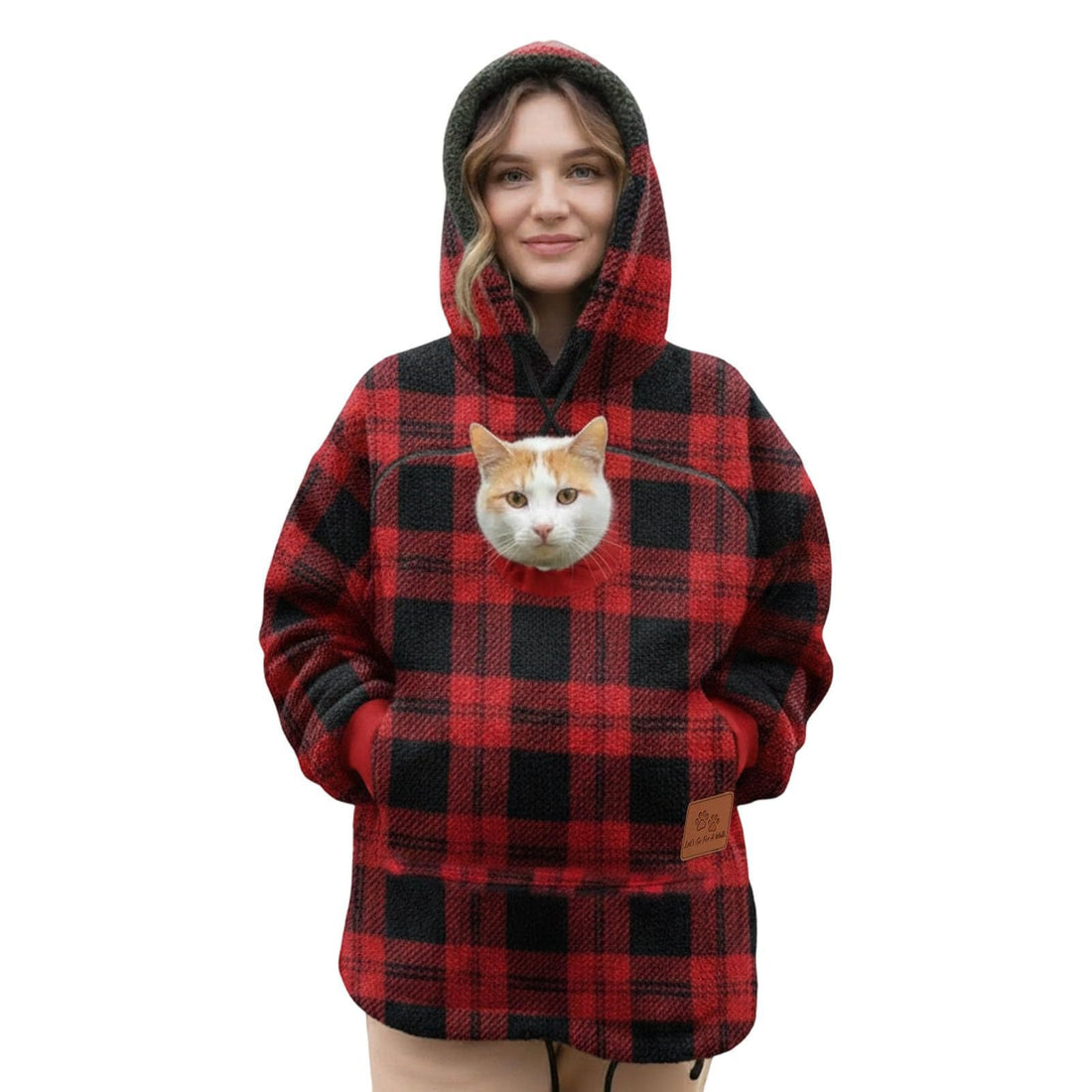 Kangapaw Cat Pouch Hoodie with Peek-a-Boo Window