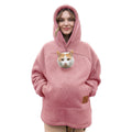 Sudadera Kangapaw rosa con gato asomando por la ventana