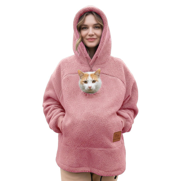 Kangapaw Cat Pouch Hoodie with Peek-a-Boo Window