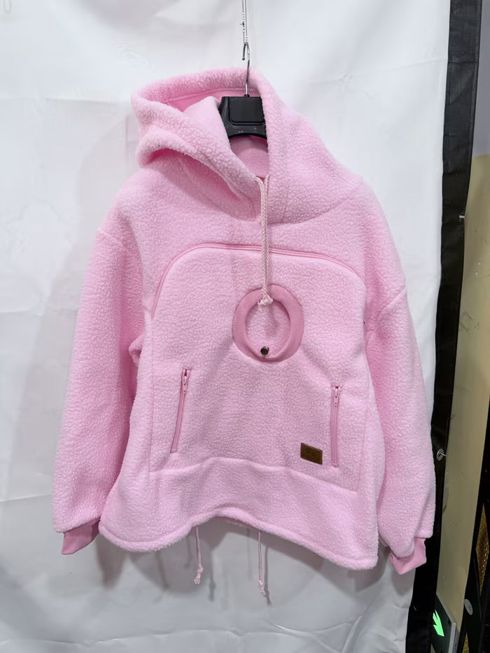 Kangapaw Cat Pouch Hoodie with Peek-a-Boo Window
